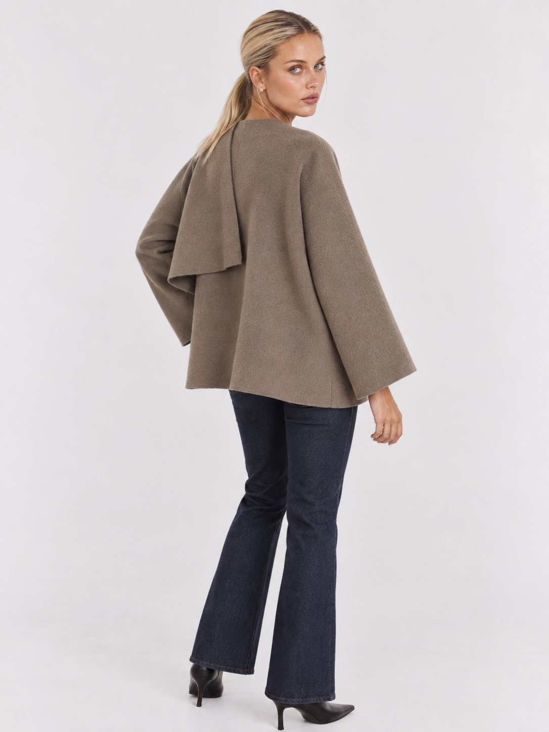 Cape Mantel Damen oversized mit Wasserfallkragen IRIS