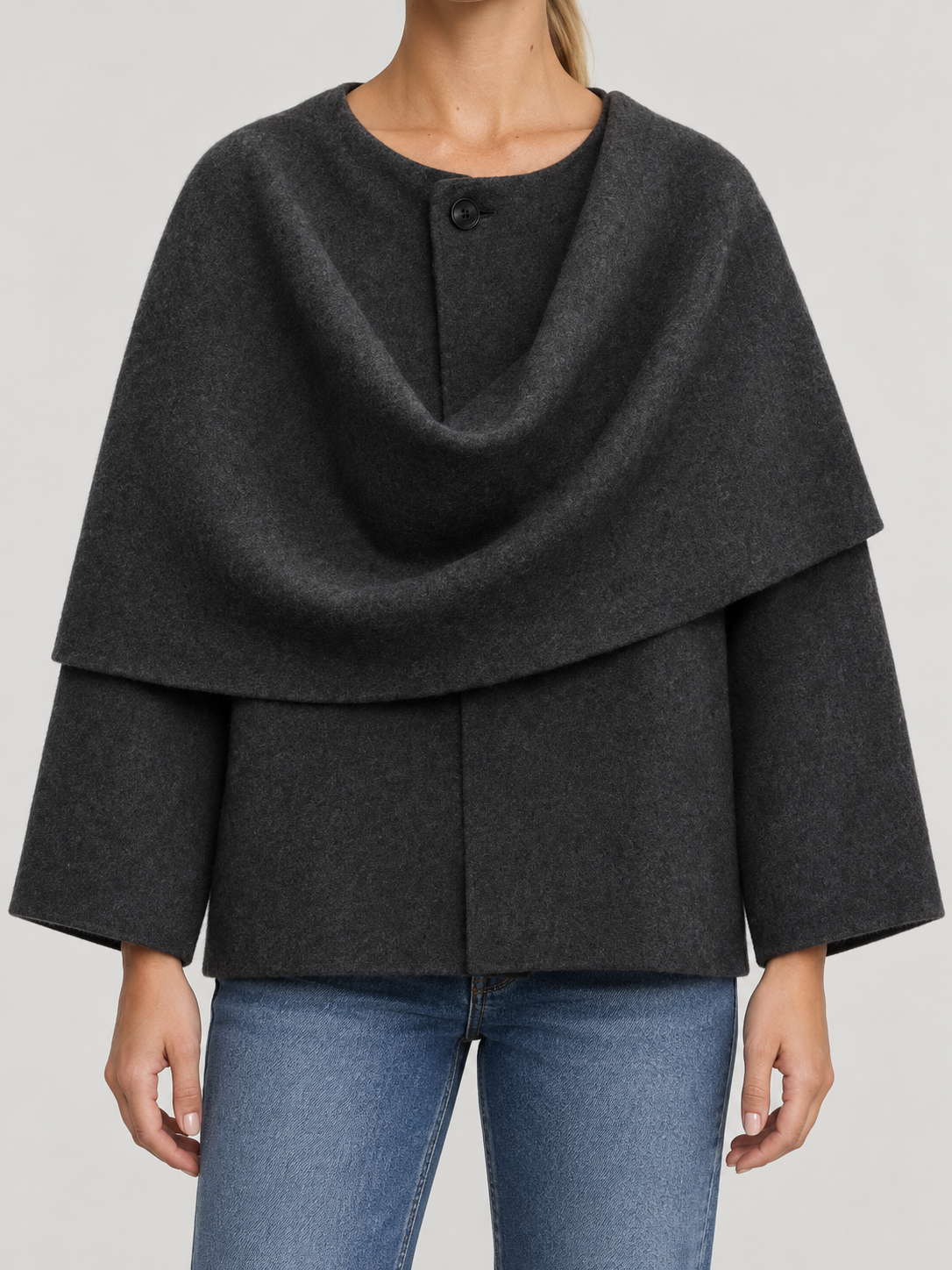 Cape Mantel Damen oversized mit Wasserfallkragen IRIS