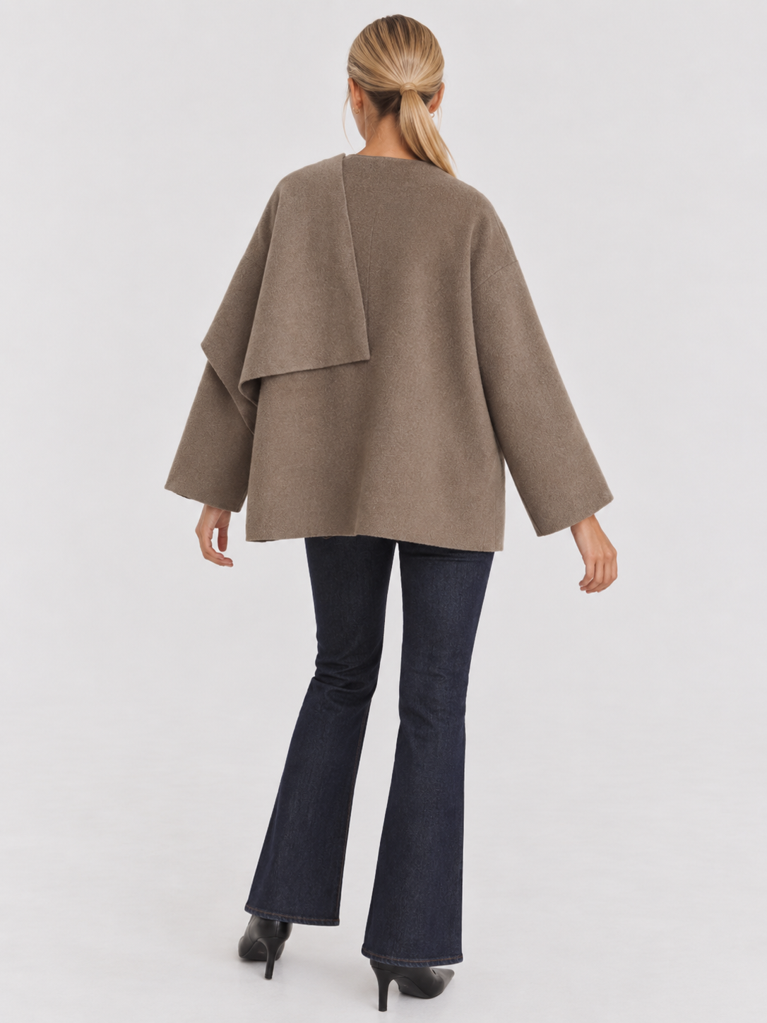Cape Mantel Damen oversized mit Wasserfallkragen IRIS