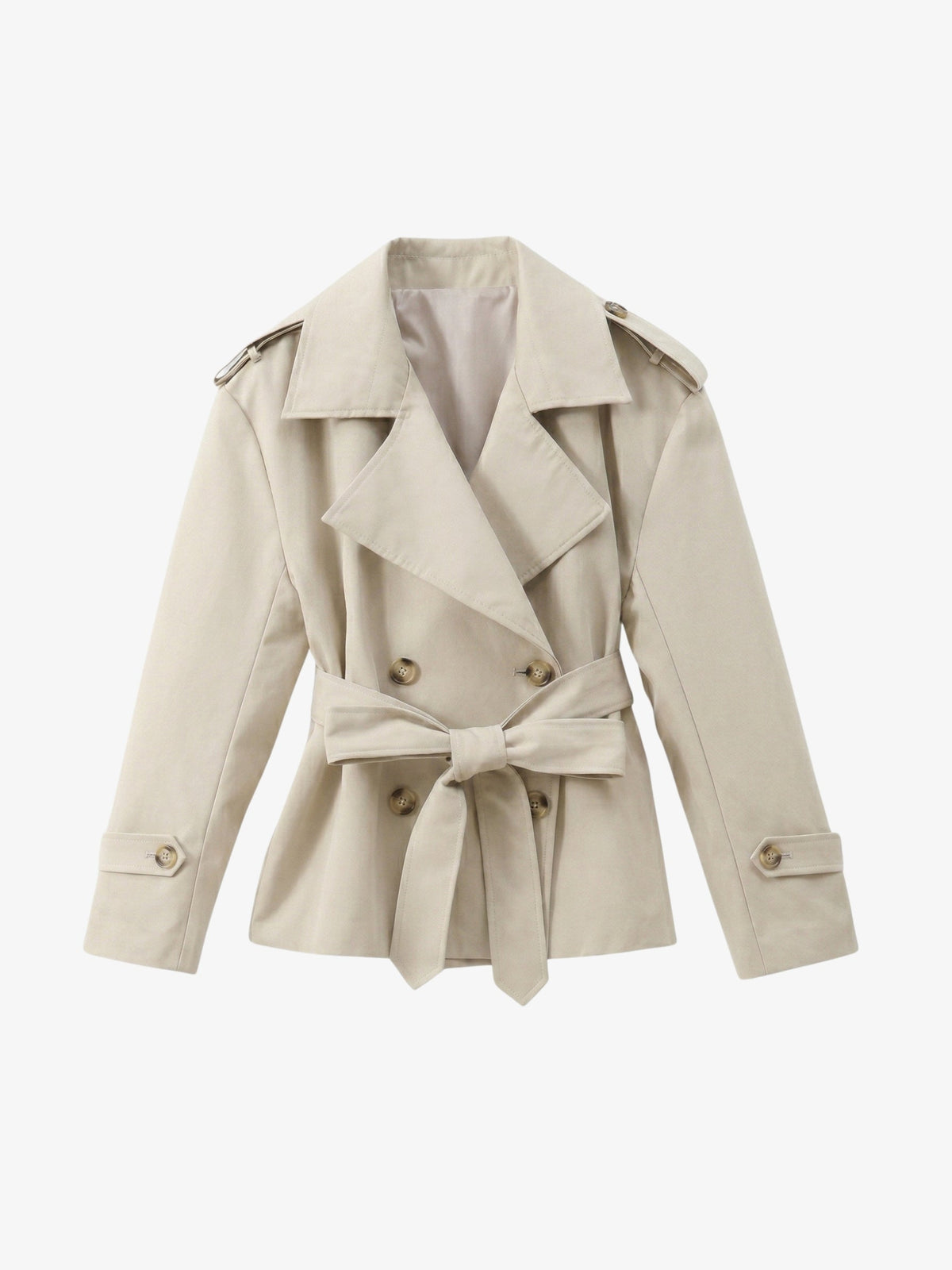 Oversized Trenchcoat für Damen in Marineblau mit hohem Kragen und Bindegürtel