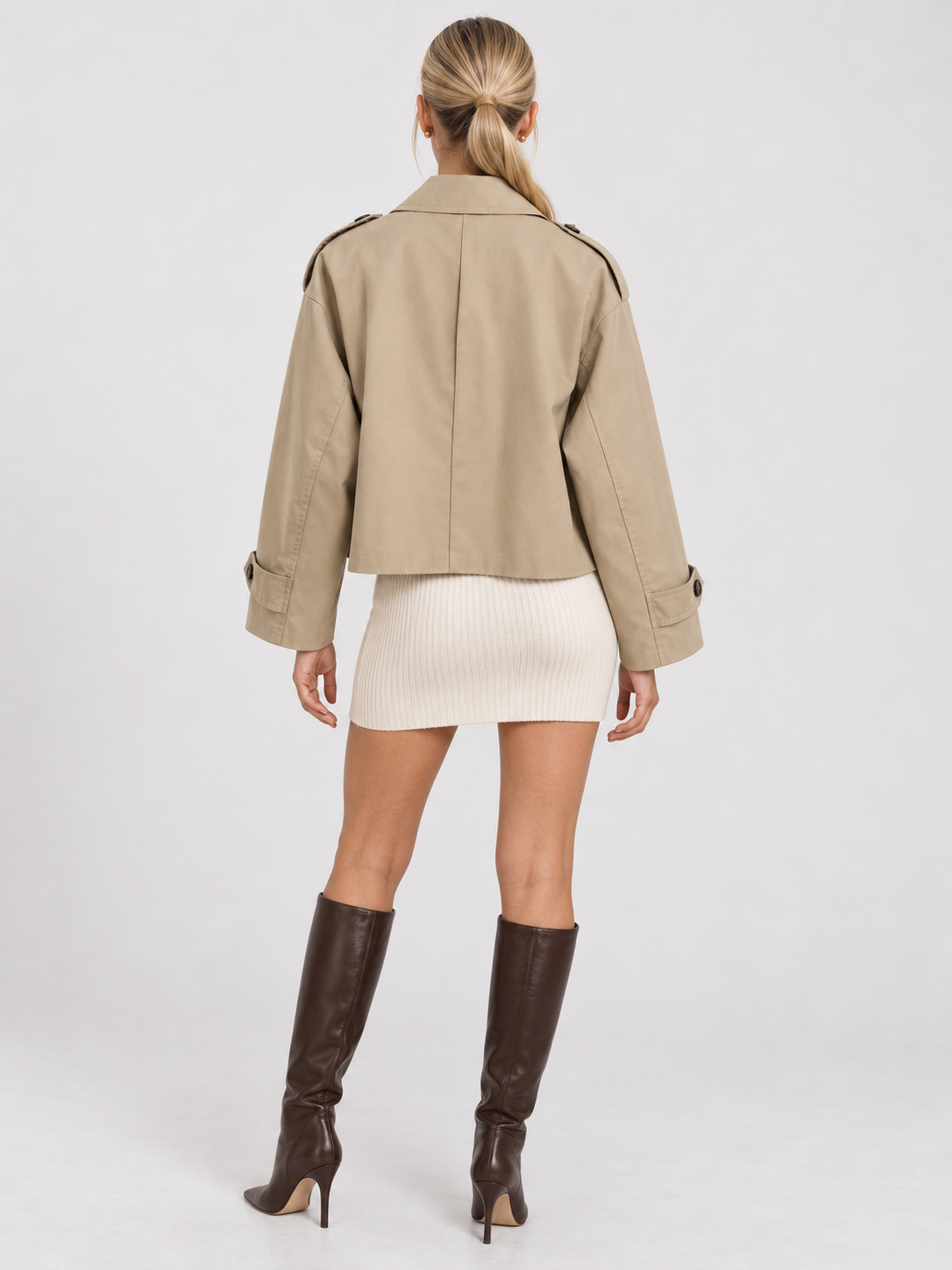 Kurzjacke Damen zweireihig mit Reverskragen und Schulterklappen COLETTE